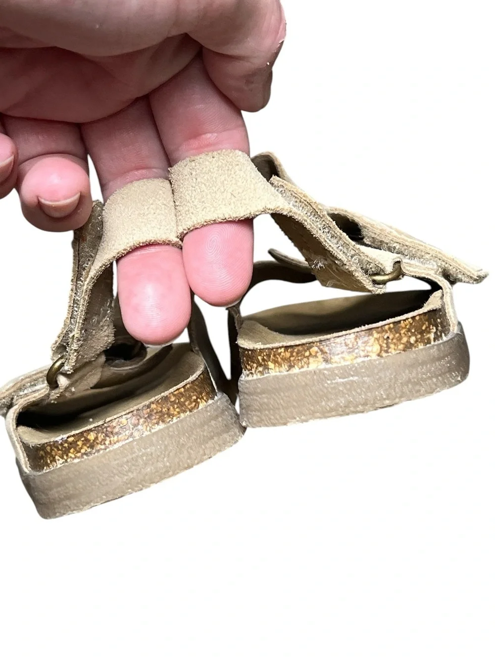 Zara kids double strap leather sandals in sandy brown Made in Spain